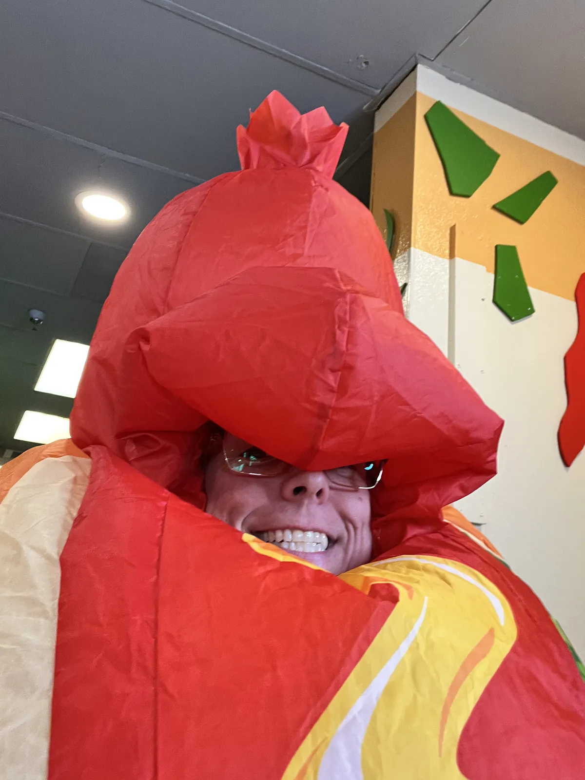 The Franken Dogs hot dog costume, in person